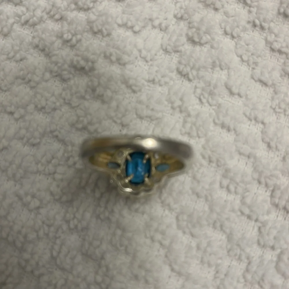Sterling Silver Blue Topaz White Stone Accent NWOT